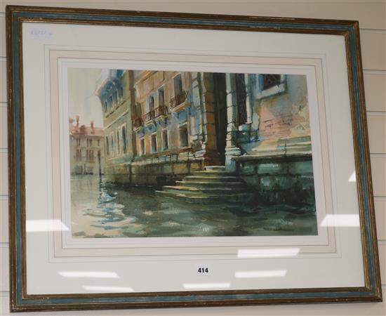 Alexander Cresswell, watercolour, Venetian backwater, signed, 37 x 54cm